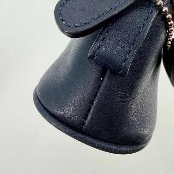 Coach Classic Vintage Dome Blue Leather Legacy Rare Zip Coin Purse Cosmetic Y2K - Picture 7 of 7